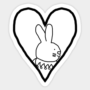 My Valentine Easter Bunny Rabbit Line Drawing Sticker